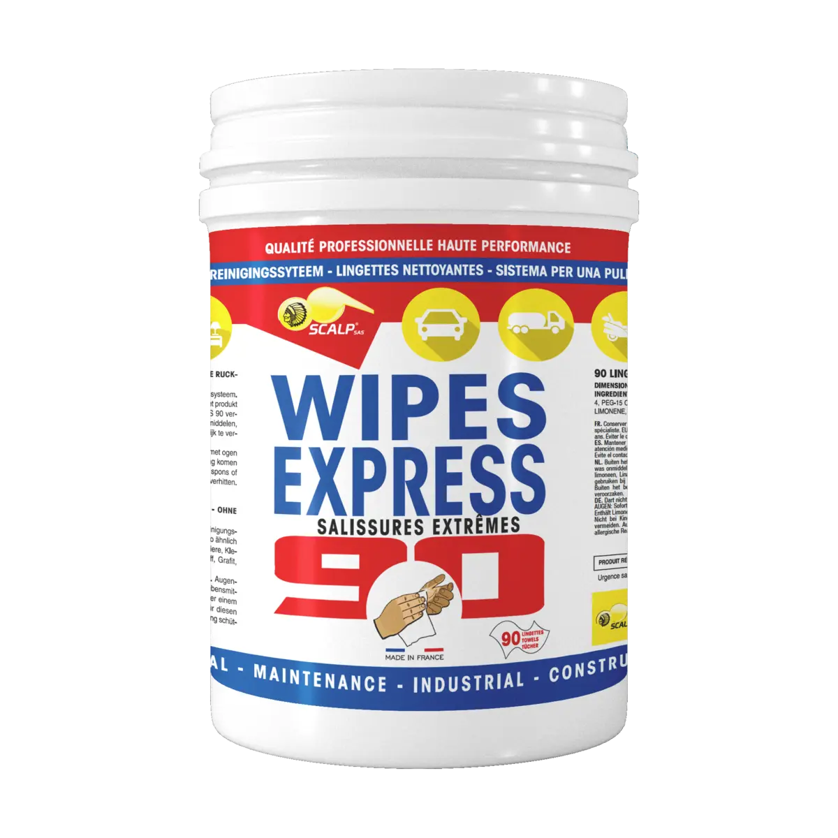 wipes express 90 lingettes nettoyantes professionnelles