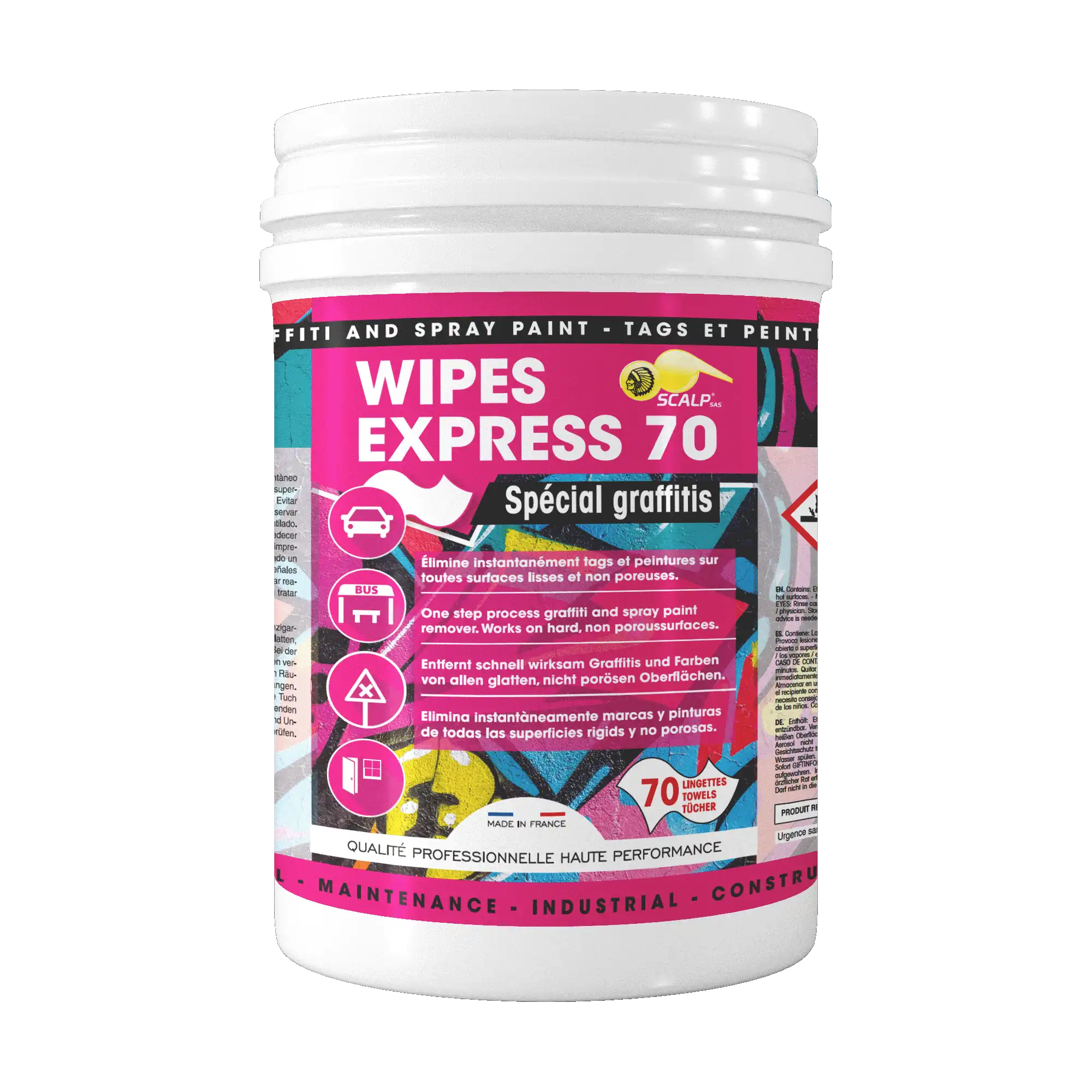 wipes express 70 Lingettes nettoyantes anti-graffitis